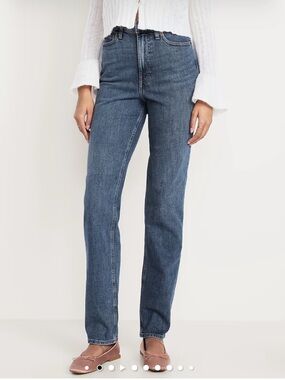 Old Navy Extra High Waisted Straight Jeans - Medium Wash Size 6 Tall